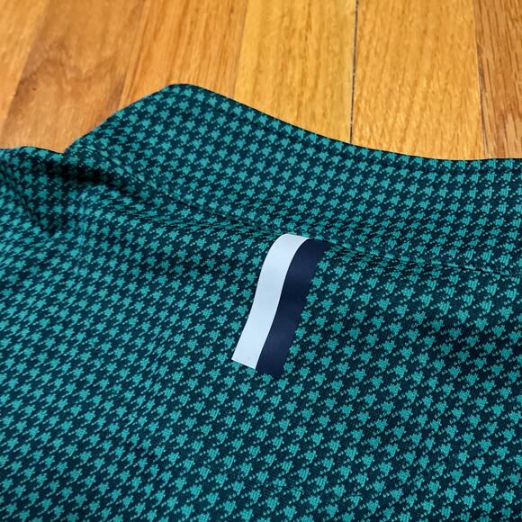 Rhoback Sweater Mens 2XL 1/4 Zip Long Sleeve Green Houndstooth Golf Performance - Picture 8 of 9